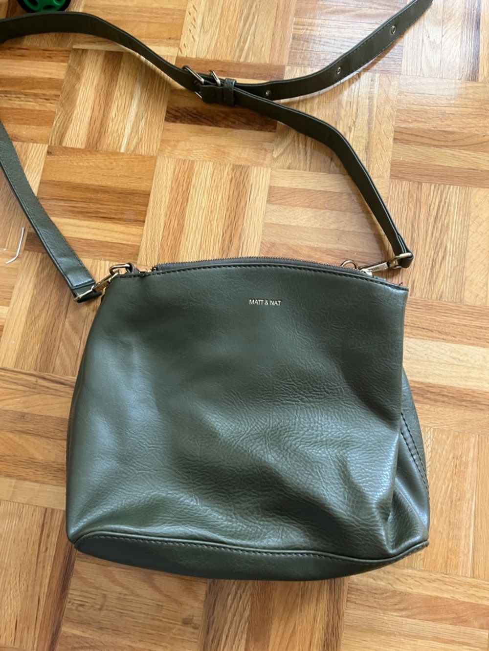 Matt & Nat Olive Green Vegan Leather Crossbody Bag